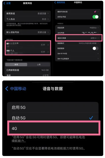 磐安苹果手机维修分享iPhone14如何切换4G/5G? iPhone14 5G网络切换方法 