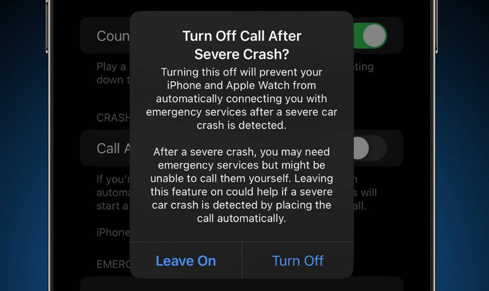 磐安苹果14维修分享 iPhone 14 和 Apple Watch 上关闭崩溃检测 